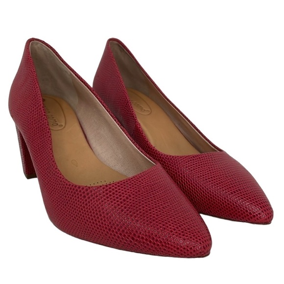 Corso Como Shoes Womens 7 Red Pumps Heels Pointed Toes Slip On - Picture 7 of 15